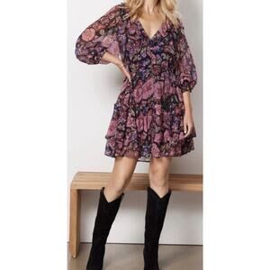 Cleobella Audrey Floral Ruffle Mini Dress Size S